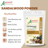 AYUSEA Combo - Contains 3 products {Orange Peel powder (100g), Sandalwood powder (100g), Kasturi haldi powder(100g)} for radiant and youthful skin, 100% Pure & organic, no artificial ingredients