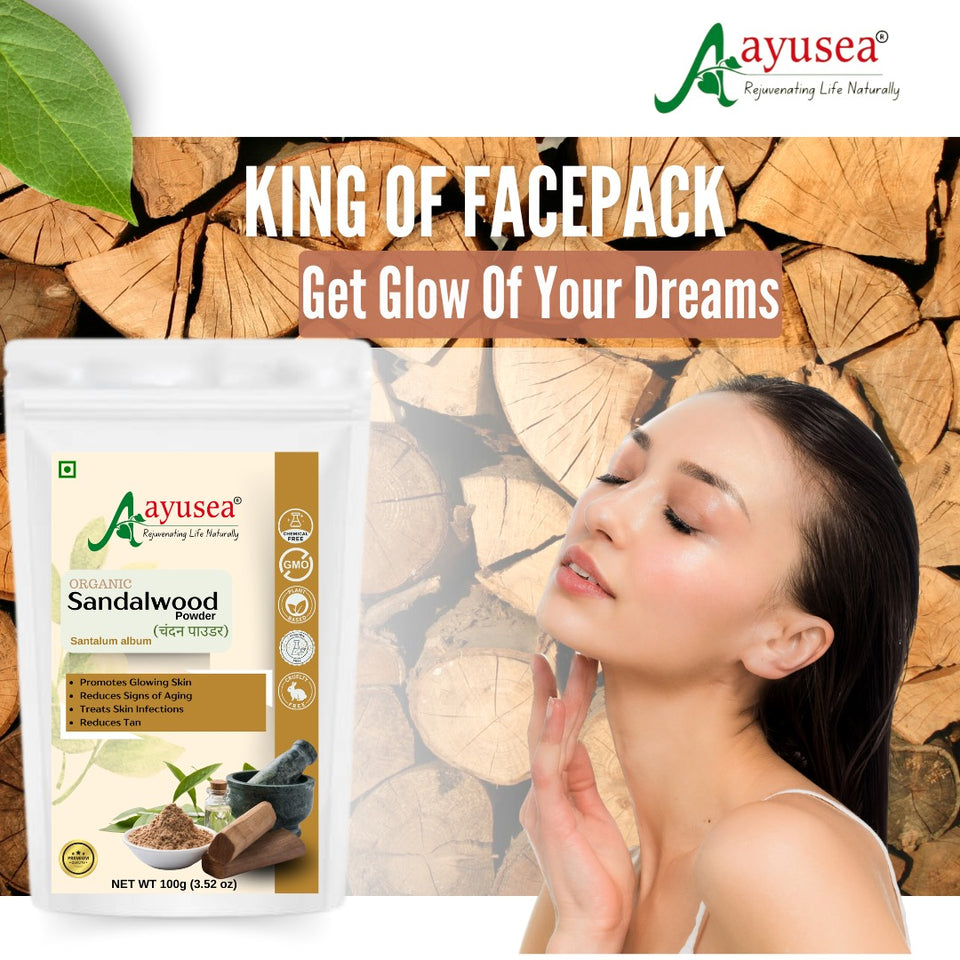 AYUSEA Combo - Contains 3 products {Orange Peel powder (100g), Sandalwood powder (100g), Kasturi haldi powder(100g)} for radiant and youthful skin, 100% Pure & organic, no artificial ingredients