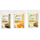 AYUSEA Combo - Contains 3 products {Mulethi powder (100g), Orange Peel powder (100g), Multani mitti powder(200g)} | 100% Pure & Organic | make radiant skin & fight acne
