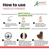 AYUSEA Hibiscus powder (100g) and Rose water (120ml) combo for glowing and youthful skin and hair growth