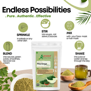 AYUSEA Health Kit -Arjun chaal powder (200g) and Moringa powder (200g) and Ashwagandha powder (200g) combo for cardio health, stress reduction and for holistic wellness